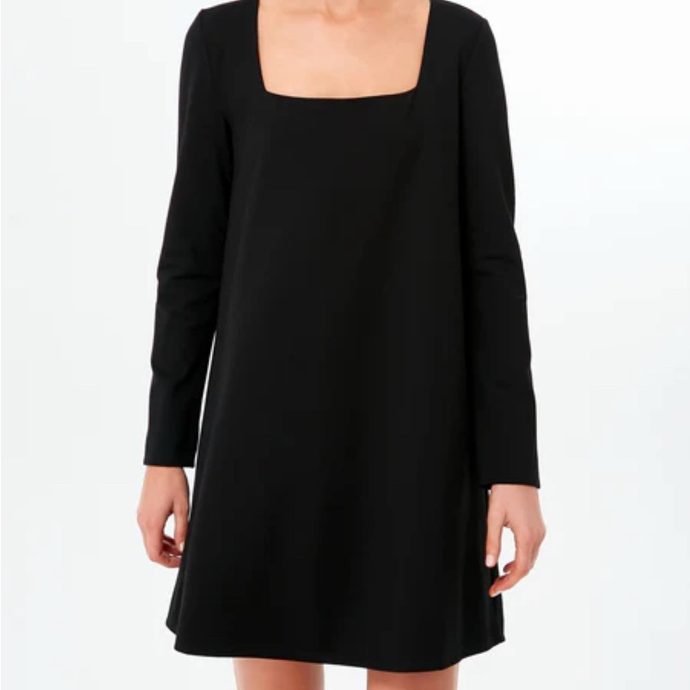 Tuckernuck Black Long-Sleeve Square-Neck Mini Dress